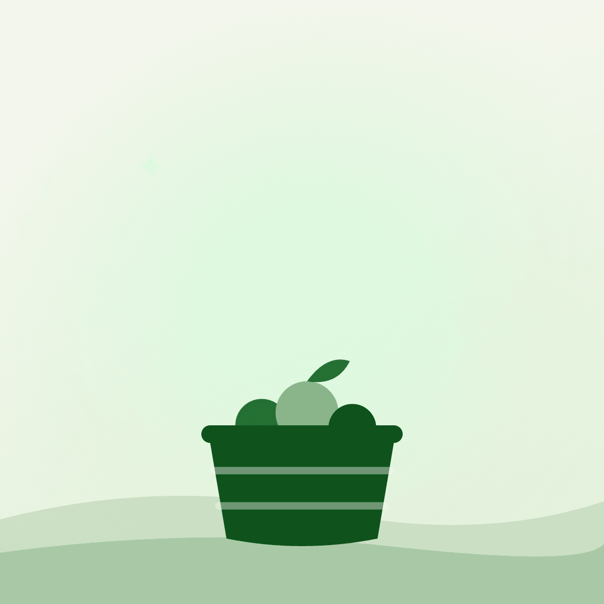 Illustrated crate of local produce representing the St. John's Farmers' Market
